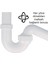 Yer Kazandıran Lavabo Sifonu Evye Sifonu, 1 1/2'' Bağlantı Ağızlı, Süzgeçsiz 50LIK Çıkış Lavabo Dolabında ve Çekmecesinde Lavabo ve Evye Altında Duvara Bitişik Montajlı Koku Önleyici S Sistemi 5