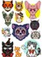 Kedi Sticker Set-2 12 Parça Telefon, Tablet, Defter, Laptop Sticker 1