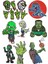 Zombi Sticker Set-4 15 Parça Telefon, Tablet, Defter, Laptop Sticker 1