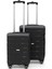 Copella Polipropilen & Kırılmaz 2'li Valiz Seti Orta & Kabin - Siyah 1