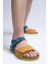 Unisex Çocuk Sarı-Saks Hakiki Deri Mantar Tabanlı Günlük Çocuk Sandalet 5
