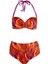 5625 Turuncu Desenli Yüksek Bel Bikini Takımı 5