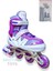 Çocuk Pateni Işıklı Numara Ayarlanabilen 2+2 ve 2+1+1 Teker Mor Paten Çantalı 2
