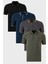 Pamuklu Slim Fit Şerit Detaylı Düğmeli Polo Yaka 4'lü Paket T Shirt Erkek T SHİRT 5902118S4 1