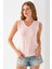 Kadın Ön Arka V Yaka Kolsuz Basic Bluz Pembe - 925083 6