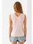 Kadın Ön Arka V Yaka Kolsuz Basic Bluz Pembe - 925083 8