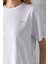 Kadın Bisiklet Yaka Taş Baskılı Pamuklu T-Shirt Beyaz - 925023 7