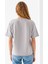 Kadın Bisiklet Yaka Kroche Aksesuarlı T-Shirt Gri - 25779 8