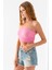 Kadın Straplez Yaka Fitilli Crop Pembe - MS0000245 7