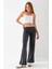 Kadın Beli Lastikli İspanyol Paça Pantolon Füme - MS0000580 7