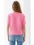 Kadın Bisiklet Yaka Baskılı %100 Pamuklu T-Shirt Pembe - 925024 8