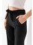 Kadın Beli Lastikli Kuşaklı Bol Paça Pantolon Siyah - 241108 7