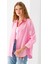 Kadın Toz Pembe Uzun Kollu Basic Pamuklu Oversize Gömlek - 3900 4