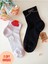 2 Çift Pamuklu Dikişsiz Gültaşlı Kokulu Likra Lastiksiz Kısakonç Çorap Pembe Siyah Kadın Çorabı 3640 1