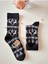 2 Çift Termal Soket Yılbaşı Bambu Hediye Kadife Yumuşak Etnik Kadın Çorabı Siyah Beyaz Çorap 36-40 3