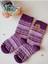2 Çift Kalın Kışlık Yumuşak Çorap Yılbaşı Motif Etnik Desenli Kadın Çorabı Mor Pembe 36-40 3