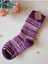 2 Çift Kalın Kışlık Yumuşak Çorap Yılbaşı Motif Etnik Desenli Kadın Çorabı Mor Pembe 36-40 5