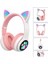 Şirin Işıklı Kedi Kulaklı Katlanabilir Bluetooth Kulaklık 1