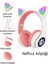 Şirin Işıklı Kedi Kulaklı Katlanabilir Bluetooth Kulaklık 4