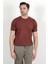 Erkek Bisiklet Yaka Kısa Kol Basic Triko T-Shirt Kahverengi - 2501 1
