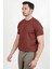 Erkek Bisiklet Yaka Kısa Kol Basic Triko T-Shirt Kahverengi - 2501 2