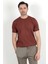 Erkek Bisiklet Yaka Kısa Kol Basic Triko T-Shirt Kahverengi - 2501 5
