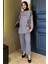 Leopar Desenli Büyük Beden Tunik Pantolon Tesettür Ikili Takım P-00016552 2