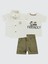 Erkek Bebek 3'lü Şortlu Takım 6-18 Ay Haki 1