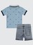 Erkek Bebek Şortlu Takım 6-18 Ay Mavi 2