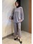 Bisiklet Yaka Ön Taşlı Büyük Beden Tesettür Tunik Pantolon Ikili Takım P-00016525 2