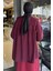 Yaka Taş Detaylı Oversize Tesettür Tunik P-00016426 4