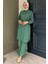 Kadın Inci ve Taş Işlemeli Kuşak Detaylı Tunik Pantolon Tesettür Ikili Takım P-00016353 1