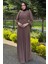 Kadın Piliseli Bel Kuşak Detaylı Tüllü Tesettür Abiye P-00016278 1