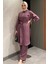 Kadın Inci ve Taş Işlemeli Kuşak Detaylı Tunik Pantolon Tesettür Ikili Takım P-00016353 1