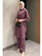 Kadın Inci ve Taş Işlemeli Kuşak Detaylı Tunik Pantolon Tesettür Ikili Takım P-00016353 2