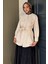 Kadın Kabartma Desenli Kuşak Detaylı Tesettür Gömlek Tunik P-00016352 1