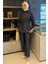 Kadın Taş Işlemeli Kuşaklı Tesettür Kot Tunik Pantolon Ikili Takım P-00016354 1