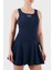Logolu Slim Fit Yuvarlak Yaka Kalın Askılı Şortlu Pileli Spor Elbise Bayan Elbise 7W000202 AF13282 UB107 1