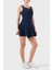 Logolu Slim Fit Yuvarlak Yaka Kalın Askılı Şortlu Pileli Spor Elbise Bayan Elbise 7W000202 AF13282 UB107 4
