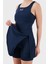 Logolu Slim Fit Yuvarlak Yaka Kalın Askılı Şortlu Pileli Spor Elbise Bayan Elbise 7W000202 AF13282 UB107 5