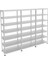 7 Katlı 3'lü Galvaniz Çelik Raf - Depo, Arşiv, Kiler, Dosya, Market Rafı - 59x93 cm-250 cm-1.50 mm 1