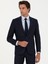 Erkek Lacivert Slim Fit %100 Yün Çizgili Kırlangıç Yaka Takım Elbise 50276505-VR033 11
