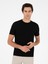 Erkek Siyah Slim Fit Bisiklet Yaka Triko T-Shirt 50293169-VR046 1