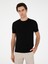 Erkek Siyah Slim Fit Bisiklet Yaka Triko T-Shirt 50293169-VR046 3
