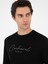Erkek Siyah Regular Fit Bisiklet Yaka Pamuklu Sweatshirt 50296883-VR046 2