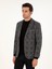 Erkek Siyah Slim Fit Yün Ipek Karışımlı Flanel Ceket 50290523-VR046 1