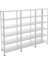 6 Katlı 3'lü Galvaniz Çelik Raf - Depo, Arşiv, Kiler, Dosya, Market Rafı - 31x60 cm-200 cm-0.70 mm 1