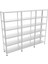 6 Katlı 3'lü Galvaniz Çelik Raf - Depo, Arşiv, Kiler, Dosya, Market Rafı - 31x60 cm-200 cm-0.70 mm 2