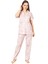 Dreamy Likralı Pamuklu Kısa Kollu Kalpli Düğmeli Gömlek Pijama Takımı 5