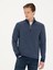 Erkek Lacivert Slim Fit Pamuk Karışımlı Yarım Fermuarlı Sweatshirt 50275568-VR033 1